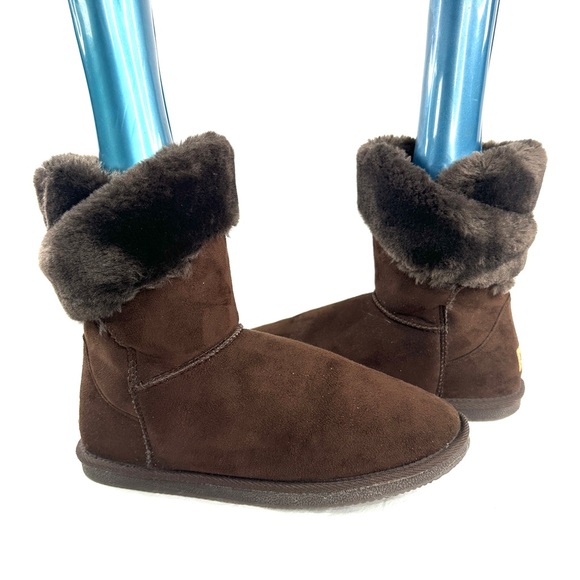 Apres by Lamo Terrace Women Size 11 Brown Microfiber Winter Boot Faux Fur - Picture 5 of 8